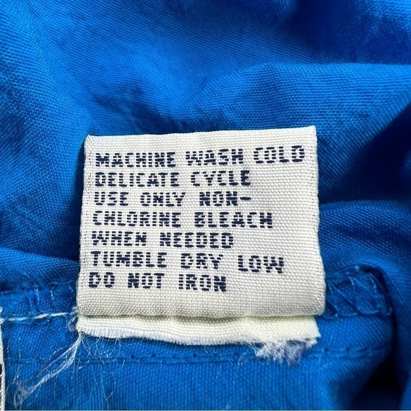 Vintage 90’s Sports Accent Blue Vibrant Hoodie Long Sleeve Medium Mens - Picture 9 of 10